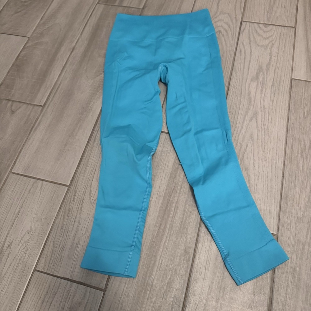 Lululemon Zone In Tight Teal Blue 6 Compression Shaping High Rise Leggings‎